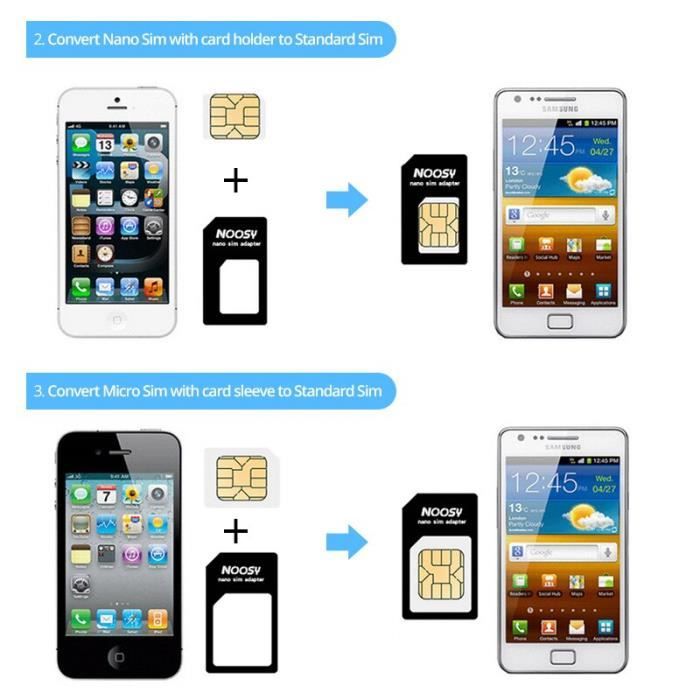 Adaptateur de carte SIM 3 en 1 pour Smartphone Micro-SIM Nano-SIM Universel  - Shot Case