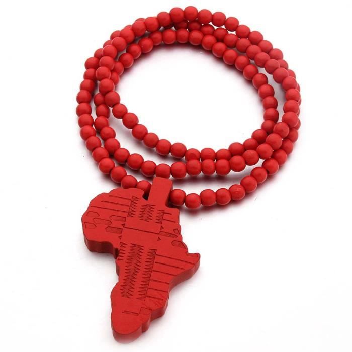 Collier Carte Afrique Pour Homme - Acier Inoxydable Doré - Chaîne Réglable