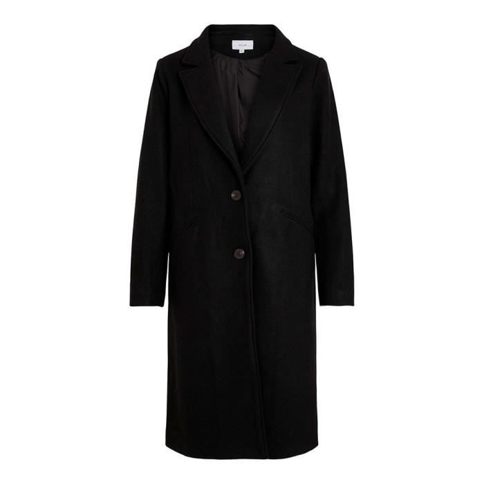 Manteau en Laine Vila Vivalji Noir 44 Femme Poches Ouvertes