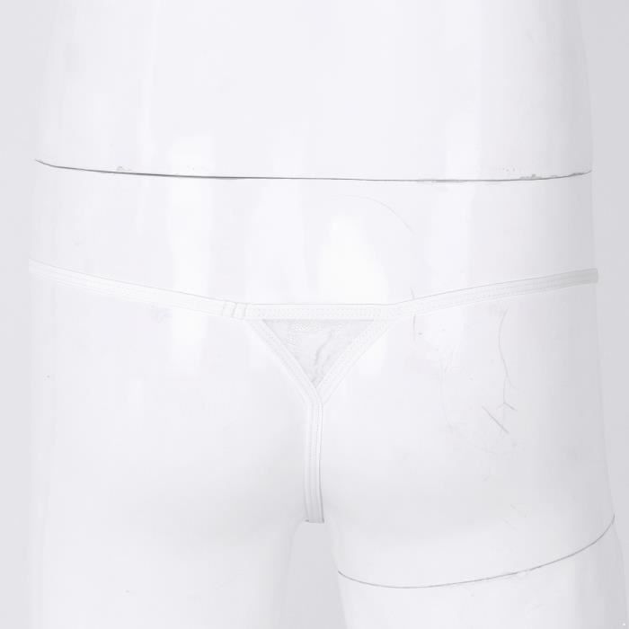 Body Dentelle Dos-Nu Micro Diamond Avec Ficelle Et Nœud - Lingerie Fine Sexy - Taille Unique Blanc