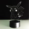 3D Nuit Lumière Lampe Acrylique Pokemon Pikachu Cadeau Décoration Maison Famille 3W-3