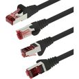 AJW-1m Noir 1 pièce CAT6 Câble Ethernet Câble Réseau RJ45 10-100 - 1000 Mo-s câble de Patch LAN Câble |Cat 6 S-FTP PIMF 250 MH[433]-3