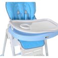 LCP Kids Chaise Haute Bébé Inclinable; 15 kg Capacité; Pliante; Réglable Hauteur MAYA, Bleu-3