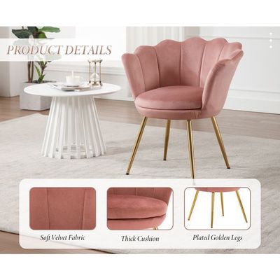 Fauteuil Cabriolet Relax Velours Rose Avec Repose-pieds – Neuf