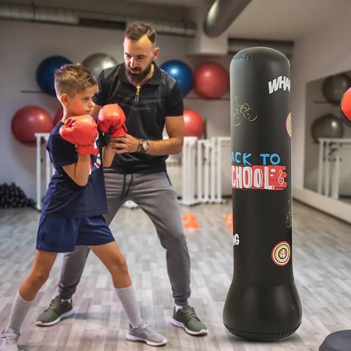 Sac De Frappe Pour Enfants 150 Cm – Punching Ball Stable, Idéal Pour Karaté, MMA, Taekwondo Et évacuer L’énergie (bleu)