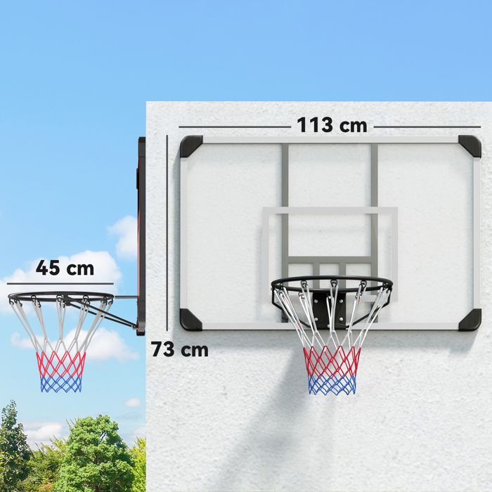 Panier De Basket Mural Pliable - Anneau Avec Filet Suspendu - Set D'Intérieur/Extérieur