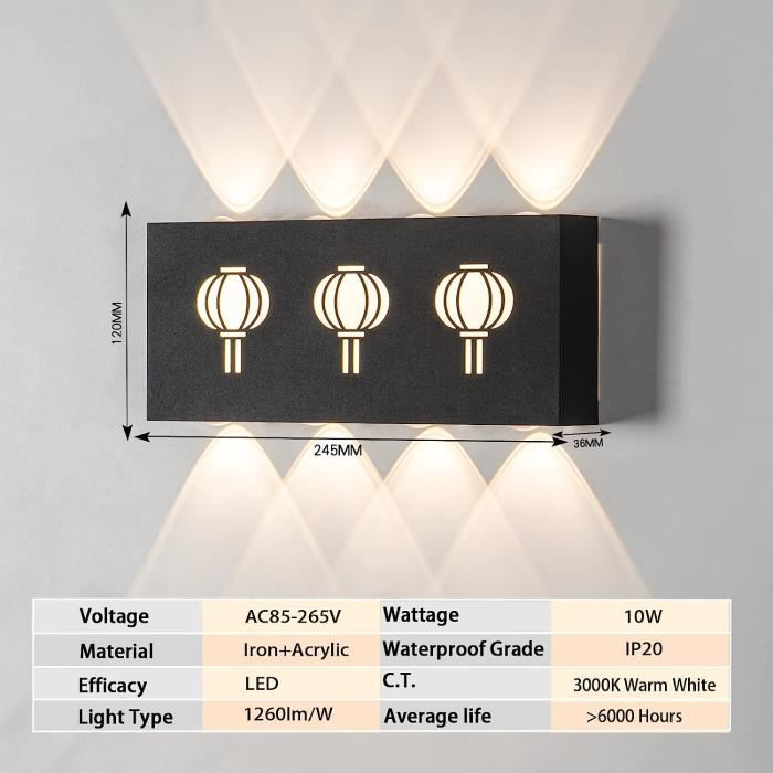 Applique Murale LED 14W Intérieur Lampe Murale Décorative Moderne
