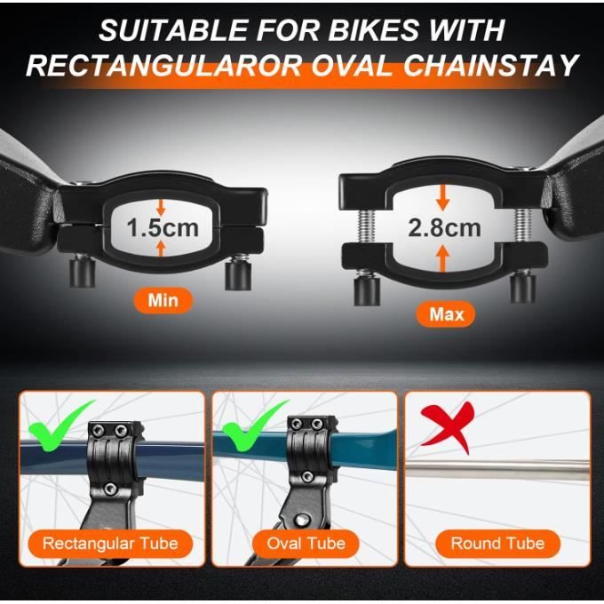 Béquille Vélo Réglable 22-28 Pouces – Support Latéral Universel En Aluminium Noir – Antidérapante Pour VTT, Route, 700C