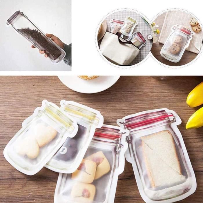 Orenge 25pcs Sachet Sac Conservation Nourriture 18x20cm Alimentaire  Transparent Ziplock Reutilisable - Cdiscount Au quotidien