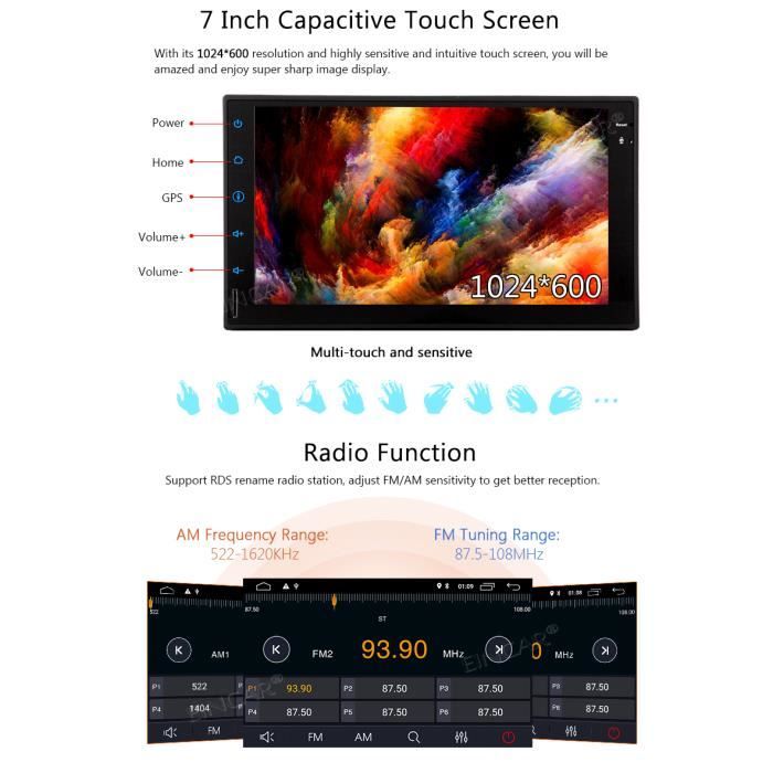 7 pouces voiture lecteur multimédia d'Android3