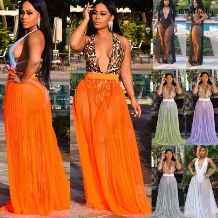 Robe Longue Maxi Kaftan - Paréo Cover-Up Pour Plage/Piscine - Taille Unique - Polyester - Maillot De Bain Cover Up Femme