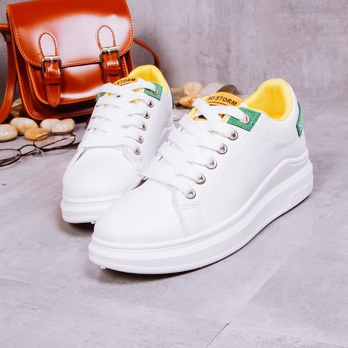 Baskets Femme en Cuir Blanc Marque Mod le Design L ger et