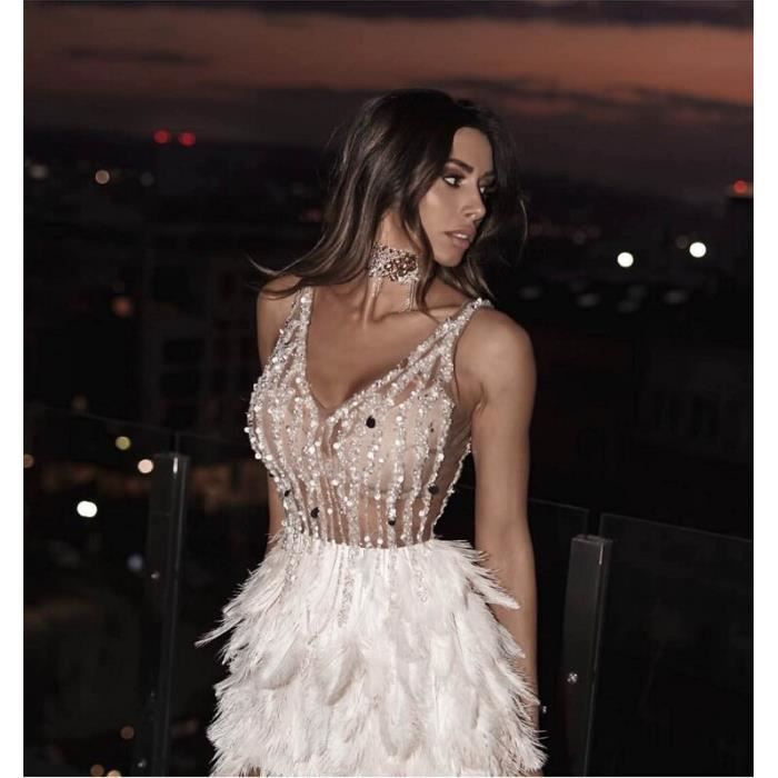 Robe de soiree a plume hot sale