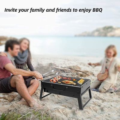 Barbecue Portable à Charbon De Bois Avec Grille Rotative 360° - Petit Et Pliable Pour Jardin, Plage, Pique-nique