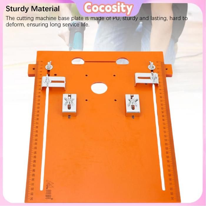 Plaque De Base Scie Circulaire 28x25cm - Panneau Positionnement Outil Rail Guidage Découpe Bois - Coupe 90° Et 45°