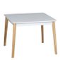 Table En Bois Pour Enfant L 60 X L 60 X H 48 Cm Blanc Blanc Et