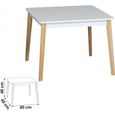 Table en bois pour enfant - AC-DÉCO - L 60 x l 60 x H 48 cm - Blanc - Aspect bois-0
