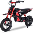 EVERCROSS Moto électrique pour enfants de 3 à 12 ans moteur de 300W, batterie de 36V/4AH et pneus de 12 pouces, Cadeau Cool Rouge-0