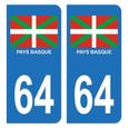 Autocollant Stickers Plaque d'immatriculation Auto Voiture 64 Pays Basque-0