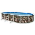 MURO Piscine hors sol ovale en acier 730 x 366 x 120 cm (Kit complet piscine, Filtre, Skimmer et échelle)-0