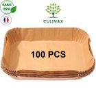 CulinaX ® - 100 PièCes Rectangle Jetable Airfryer Cuisson Papier Doublure Tapis de Cuisson AntiadhéSif pour Ninja Foodi Air Fryer
