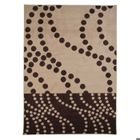 THE DECO FACTORY Tapis salon motifs spirales à pois taupe moka 160x230