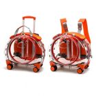 FLASIDU 2 en 1 Trolley chariot sac a dos sac de transport a roulettes pour chien chat, Orange