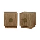 SWEEEK Table de chevet décor bois de manguier rainuré 2 tiroirs (lot de 2) Celian