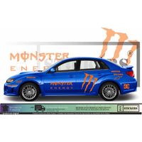 Subaru Impreza WRC rally Monster energy sponsoring - ORANGE - Kit Complet  - voiture Sticker Autocollant
