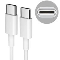 Câble Rapide USB-C vers USB-C 20W pour iPhone 15 Pro Max 15 Pro 15 Plus - Blanc 1M
