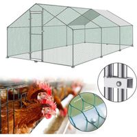 Enclos à poulailler 3 x 6 x 2 m, toit d'ombrage cadre en acier galvanisé utilisé pour les poules, les volailles, les cages à