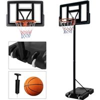 XMTECH Panier de Basket sur Pied avec roulettes, Hauteur Réglable de 135 à 305 cm, Support de Basket-Ball avec poteau panneau, Noir
