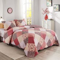 Dessus De Lit Patchwork Coloré 243x196 Cm, 100% Coton, Artisanal Français - À Terminer (ourler/doubler)