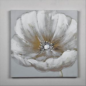 Tableau peinture à l'huile sur toile, peinte à la main avec cadre noir et argenté