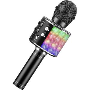 Microphone karaoke sans fil bluetooth avec lumiere led - Cdiscount