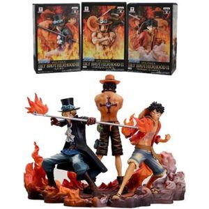 FIGURINE - PERSONNAGE Lot 3 Figurines Luffy Ace Sabo one piece collectio