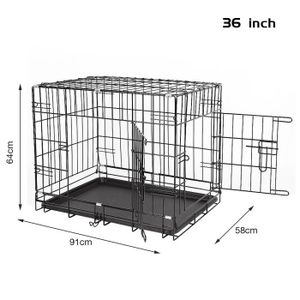 CAISSE DE TRANSPORT Cage de transport pour chien pliable avec 2 portes
