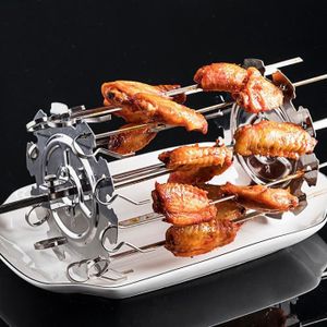 BARBECUE Taille 20cm Cage grillagée en acier inoxydable, rôtissoire Barbecue Kebab Machine à brochettes de viande BBQ gril cuisine friteuse