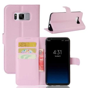 HOUSSE - ÉTUI Coque Samsung Galaxy S8, Rose Couleur Pure Rétro Cuir Silicone Souple Solide Folio Protection 360° Antichoc