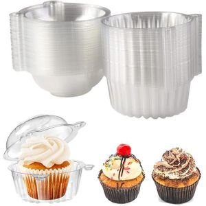 Boîte à Muffins en Papier avec Fenêtre Inserts GUIFIER 24 Pièces Boite Cupcakes 4 Trous Boite à Gâteau Transport Boîte Boulangerie Cuisson 16cm x 16cm x 7,5cm Boîte à Biscuits Caissette Cupcakes 