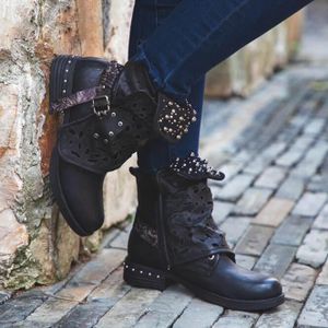 SCARPE VITA Femme Bottillon Bottes de travailleur doubl/é Chaud Fourrure synth/étique Boucle