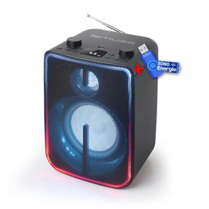 ENCEINTE NOMADE Enceinte sans fil Muse M-1802 DJ Stéréo 60 Watts - Bluetooth 5.0 - Radio FM - Effets lumineux - Batterie, AUX/USB+clé USB 32Go