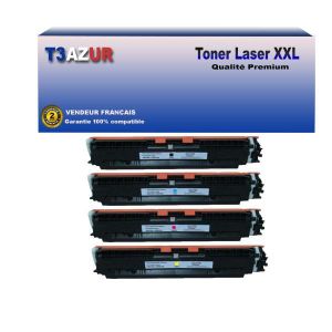 TONER T3AZUR - Lot de 4 Toners compatibles avec Canon 72