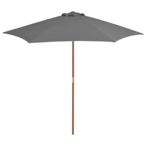 PARASOL vidaXL Parasol d'extérieur avec mât en bois 270 cm