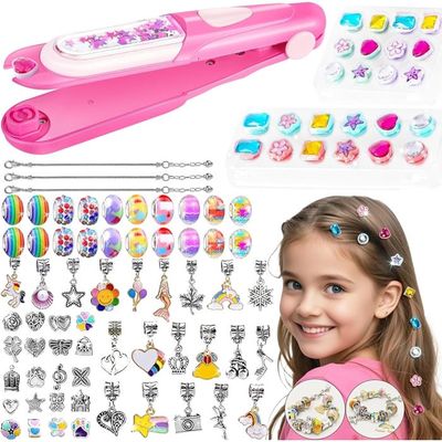 Kit de tressage de cheveux, tresse de cheveux pour enfants, outils de coiffure de cheveux tressage automatique, tresses de cheveux pour filles DIY jeu de maison jouet de beauté