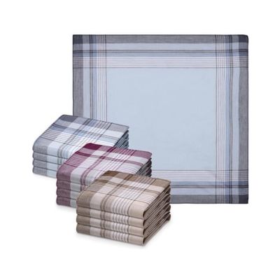 Lot De 18 Mouchoirs En Coton 40x40 Cm - Motif à Carreaux, Pour Homme, Lavables, Cadeau élégant