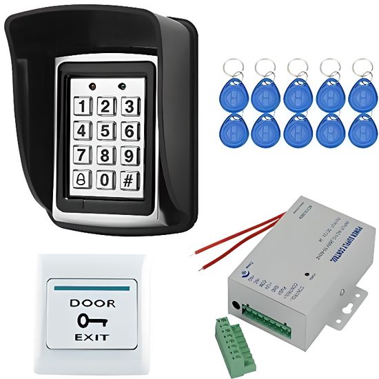 YAVIS Kit Système de Contrôle Accès, Proximité de Clavier de contrôle d'accès RFID 125KHz avec la Couverture imperméable,