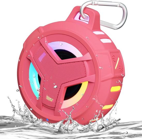 Haut-parleur De Douche Bluetooth IPX7 Avec Lumières RGB - Portable, Affichage Heure, Son Stéréo Pour Salle De Bain, Fête, Voyage