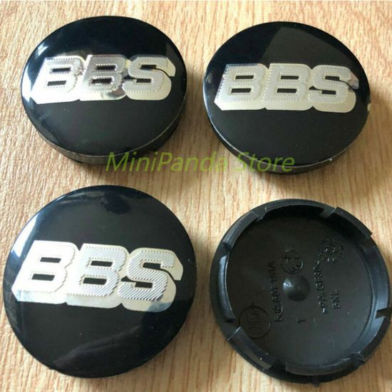 Lot De 4 Cache-Moyeux De Roue 63mm Bonbela - ABS Résistant Aux Chocs, Avec Pince Métal, Pour Personnaliser Vos Jantes (Noir)