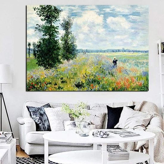 Tableau Toile - Claude Monet "Paysage Au Parc Monceau (1876)" - Style Impressionniste - Prêt à Accrocher